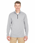 UltraClub Adult Striped 1/4-Zip Pullover