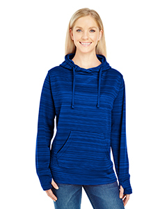 Ladie's Striped Poly Fleece Lapover Hood