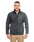 Men's Fleece Jacket with Quilted Yoke Overlay