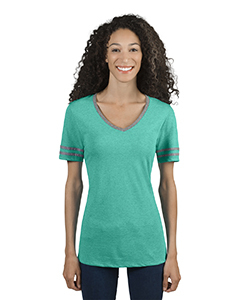 Ladies' 4.5 oz. TRI-BLEND Varsity V-Neck T-Shirt