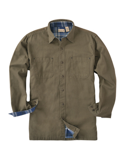 Men's Tall Canvas Shirt Jacket with Flannel Lining