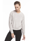 Ladies' Velour Long Sleeve Crop T-Shirt