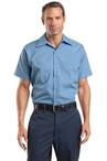 Red Kap - Short Sleeve Striped Industrial Work Shirt
