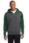 Sport-Tek  Tech Fleece Colorblock 1/4-Zip Hooded Sweatshirt