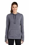 Sport-Tek  Ladies PosiCharge  Tri-Blend Wicking Fleece Hooded Pullover