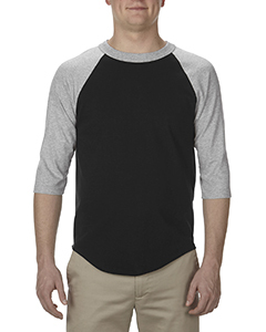 Adult 6.0 oz., 100% Cotton 3/4 Raglan T-Shirt