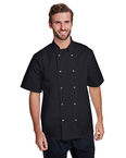 Unisex Studded Front Short-Sleeve Chef's Coat