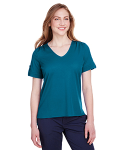 Ladies' CrownLux Performance Plaited Rolled-Sleeve Top