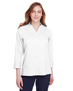 Ladies' Crown Collection Stretch Broadcloth 3/4 Sleeve Blouse