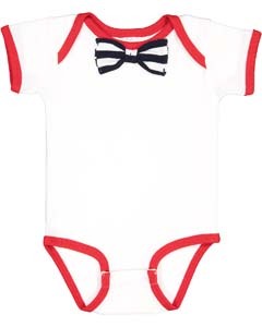 Infant Baby Rib Bow Tie Bodysuit