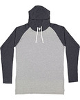 Men's Hooded Raglan Long Sleeve Fine Jersey T-Shirt