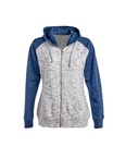 Ladies' Mélange Fleece 2-Tone Full-Zip Hooded Sweatshirt