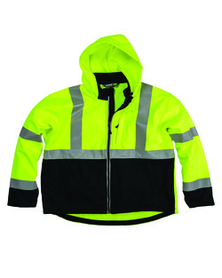 Men's Hi-Vis Class 3 Hooded Softshell Jacket