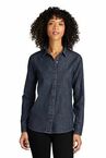 Port Authority Ladies Long Sleeve Perfect Denim Shirt