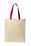 Port Authority Core Cotton Tote | Natural/ Deep Red