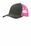 Port Authority Snapback Trucker Cap | Grey Steel/ Neon Pink