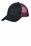 Port Authority Double Mesh Snapback Sandwich Bill Cap | Black/ Shock Pink