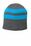 Port & Company Fleece-Lined Striped Beanie Cap | Athletic Oxford/ Neon Blue