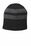 Port & Company Fleece-Lined Striped Beanie Cap | Black/ Athletic Oxford