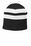 Port & Company Fleece-Lined Striped Beanie Cap | Black/ White