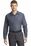 Red Kap Long Size  Long Sleeve Striped Industrial Work Shirt | Grey/ Blue