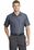 Red Kap - Short Sleeve Striped Industrial Work Shirt | Grey/ Blue