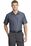 Red Kap - Short Sleeve Striped Industrial Work Shirt | Grey/ Blue