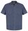 Red Kap Long Size  Short Sleeve Striped Industrial Work Shirt | Grey/ Blue