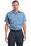 Red Kap Long Size  Short Sleeve Striped Industrial Work Shirt | Petrol Blue/ Navy