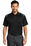 CornerStone Select Snag-Proof Two Way Colorblock Pocket Polo | Black/ Charcoal