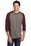 District Made Mens Perfect Tri 3/4-Sleeve Raglan | Maroon Frost/ Grey Frost