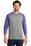 District Made Mens Perfect Tri 3/4-Sleeve Raglan | Purple Frost/ Grey Frost