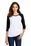 District Made Ladies Perfect Tri 3/4-Sleeve Raglan | Black/ White