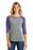 District Made Ladies Perfect Tri 3/4-Sleeve Raglan | Purple Frost/ Grey Frost