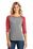 District Made Ladies Perfect Tri 3/4-Sleeve Raglan | Red Frost/ Grey Frost