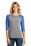 District Made Ladies Perfect Tri 3/4-Sleeve Raglan | Royal Frost/ Grey Frost