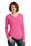 District Made Ladies Perfect Tri Long Sleeve Hoodie | Fuchsia Frost
