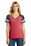 District Made Ladies Game V-Neck Tee | Heathered Red/ Heathered Charcoal