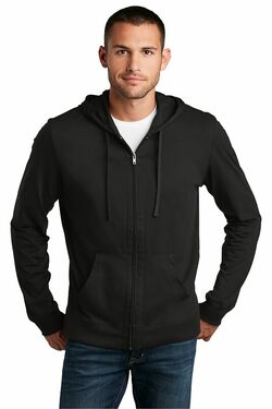 District Young Mens Lightweight Jersey Full-Zip Hoodie