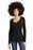 District Women's Perfect Tri Long Sleeve V-Neck Tee | Black