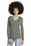 District Women's Perfect Tri Long Sleeve V-Neck Tee | Heathered Charcoal