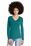 District Women's Perfect Tri Long Sleeve V-Neck Tee | Heathered Teal
