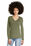 District Women's Perfect Tri Long Sleeve V-Neck Tee | Military Green Frost