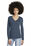 District Women's Perfect Tri Long Sleeve V-Neck Tee | Navy Frost