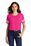 District  Women's Scorecard Crop Tee | Heathered Dark Fuchsia/ White