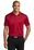 Port Authority Silk Touch Performance Colorblock Stripe Polo | Red/ Black