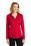 Port Authority  Ladies Silk Touch   Performance Long Sleeve Polo | Red