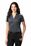 Port Authority Ladies Silk Touch Performance Colorblock Stripe Polo | Steel Grey/ White