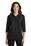 Port Authority Ladies Silk Touch 3/4-Sleeve Polo | Black