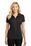 Port Authority Ladies Pinpoint Mesh Zip Polo | Black